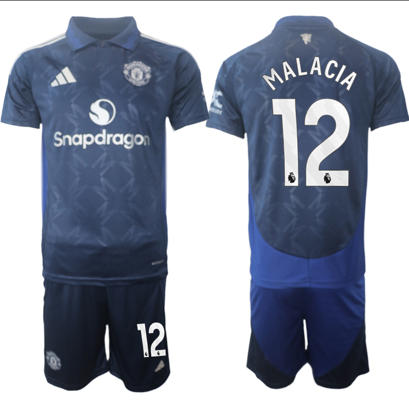 Men 2024-2025 Club Manchester United away blue #12 Soccer Jersey